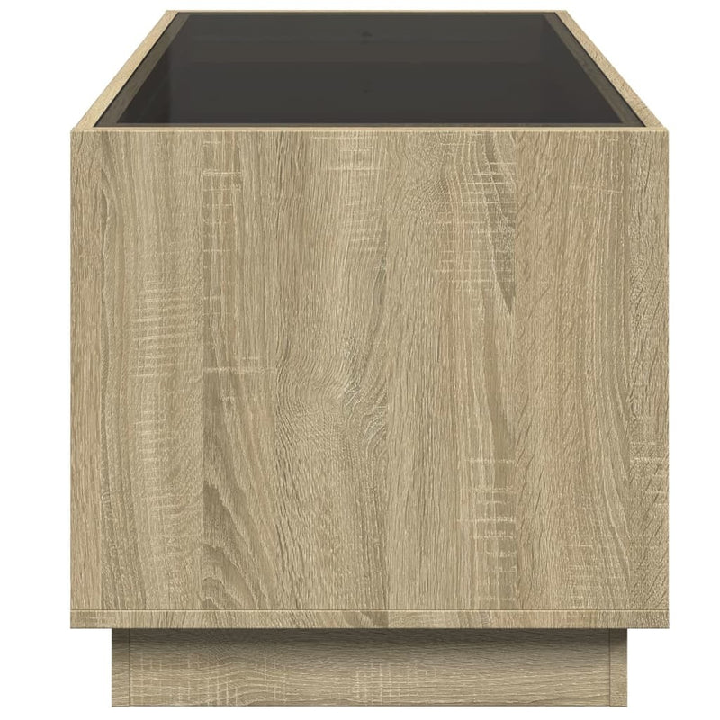 Coffee Table with Infinity LED Sonoma Oak 70x50x50 cm