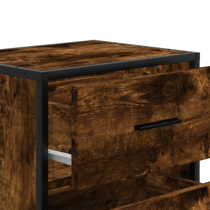 Bedside Cabinet Smoked Oak 40x31x50 cm Engineered Wood