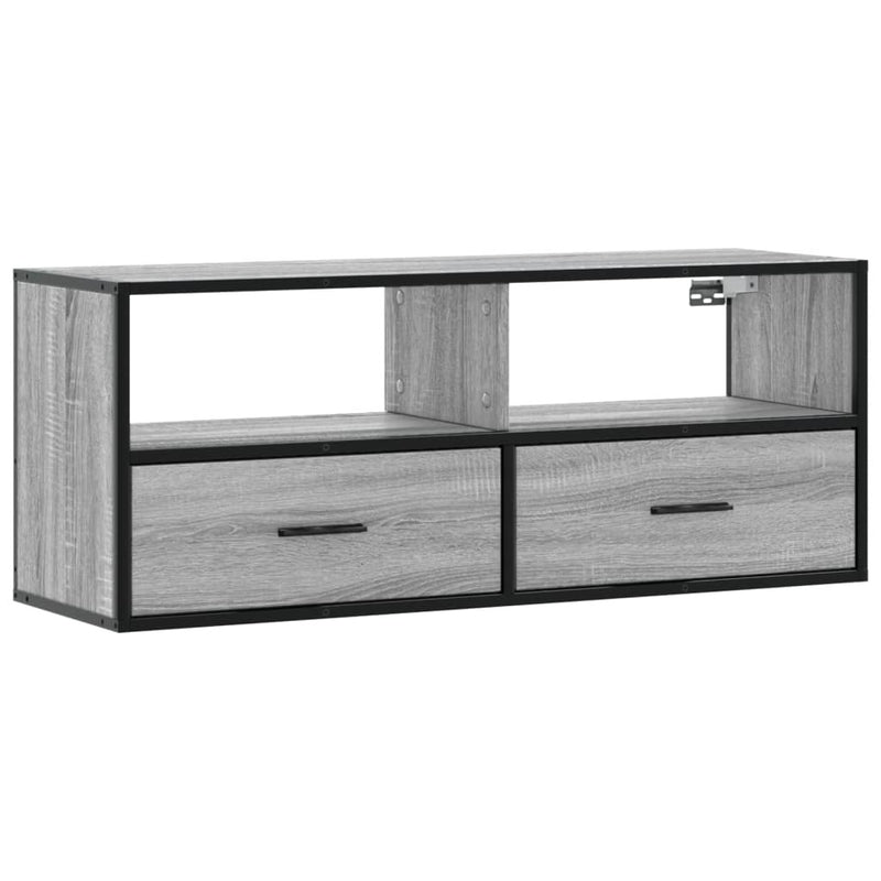 TV Cabinet Grey Sonoma 100x31x39.5 cm Engineered Wood and Metal