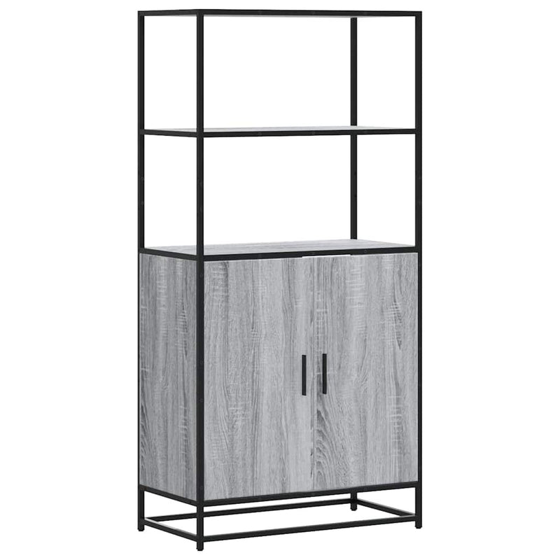 Highboard Grey Sonoma 68x35x139 cm Engineered Wood and Metal