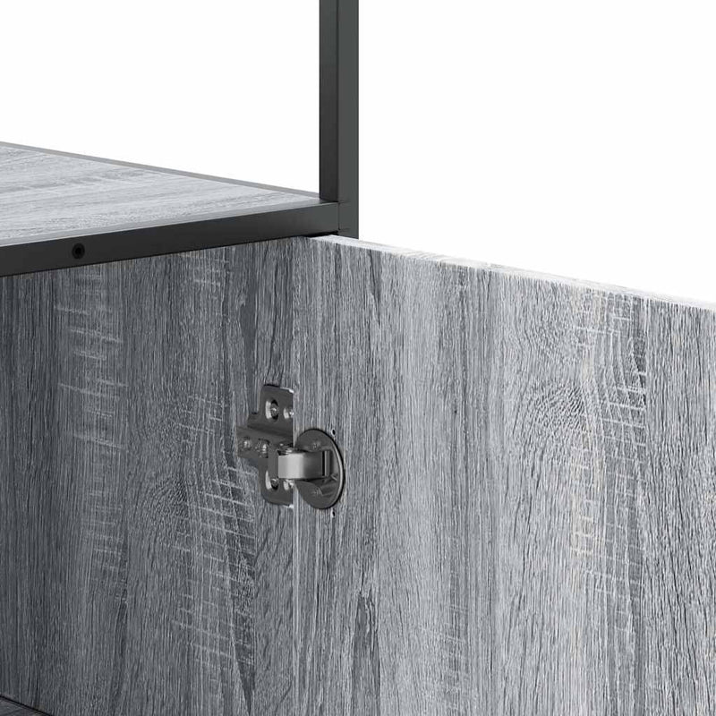 Highboard Grey Sonoma 68x35x139 cm Engineered Wood and Metal