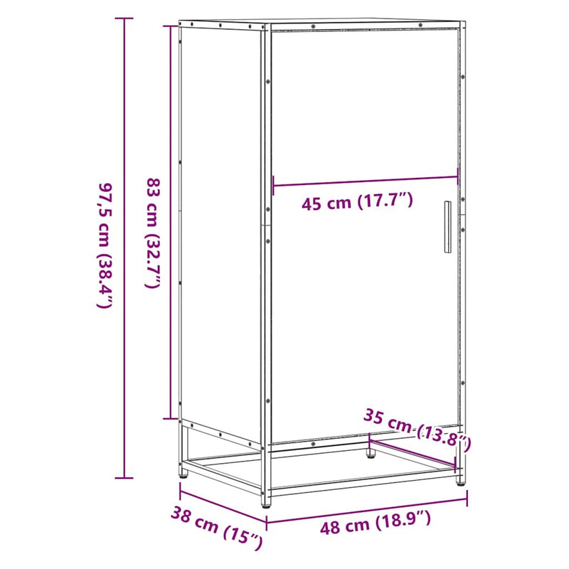 Shoe Rack Brown Oak 48x38x97.5 cm Engineered Wood