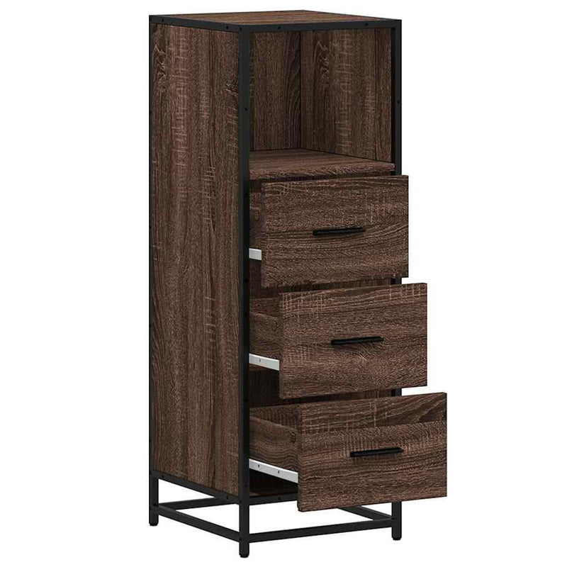 Bathroom Cabinet Brown Oak 35x37.5x100 cm Engineered Wood