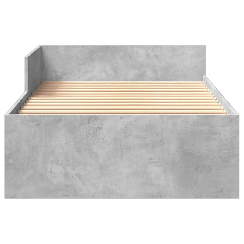 Bed Frame without Mattress Concrete Grey 90x190 cm Single Engineered Wood