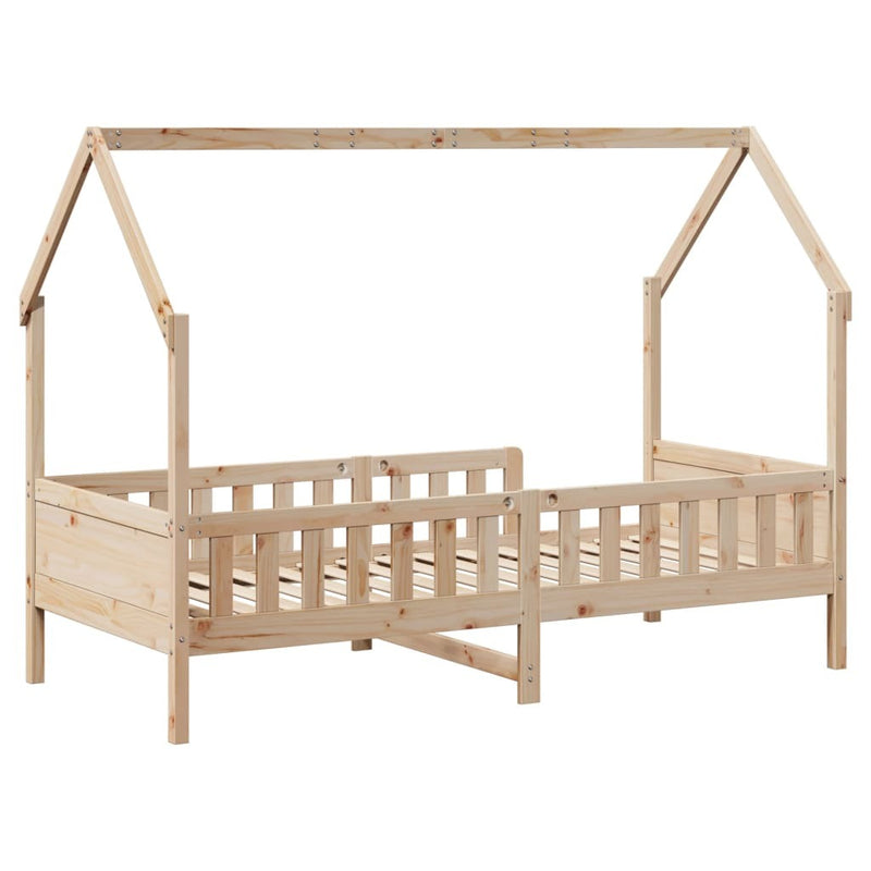 Kids' House Bed Frame without Mattress 90x200 cm Pine