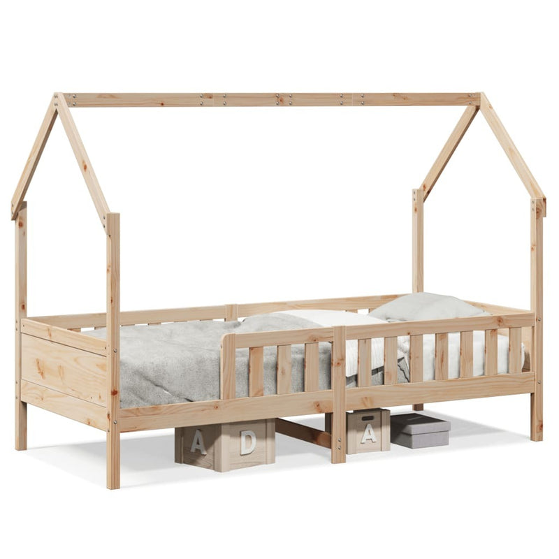 Kids' House Bed Frame without Mattress 90x200 cm Pine