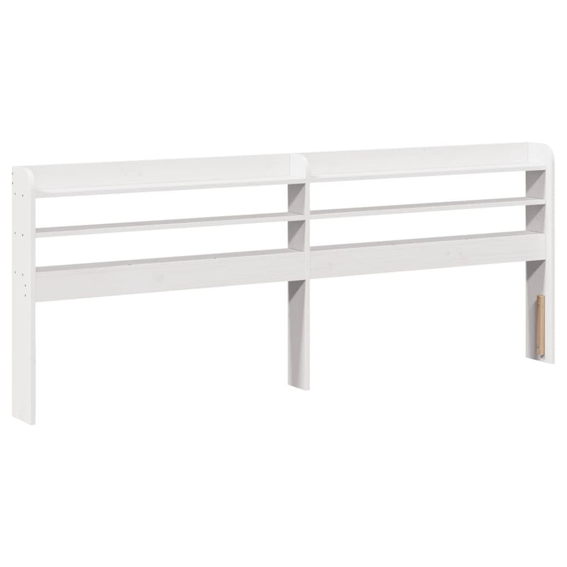 Headboard with Shelves White 180 cm Solid Wood Pine