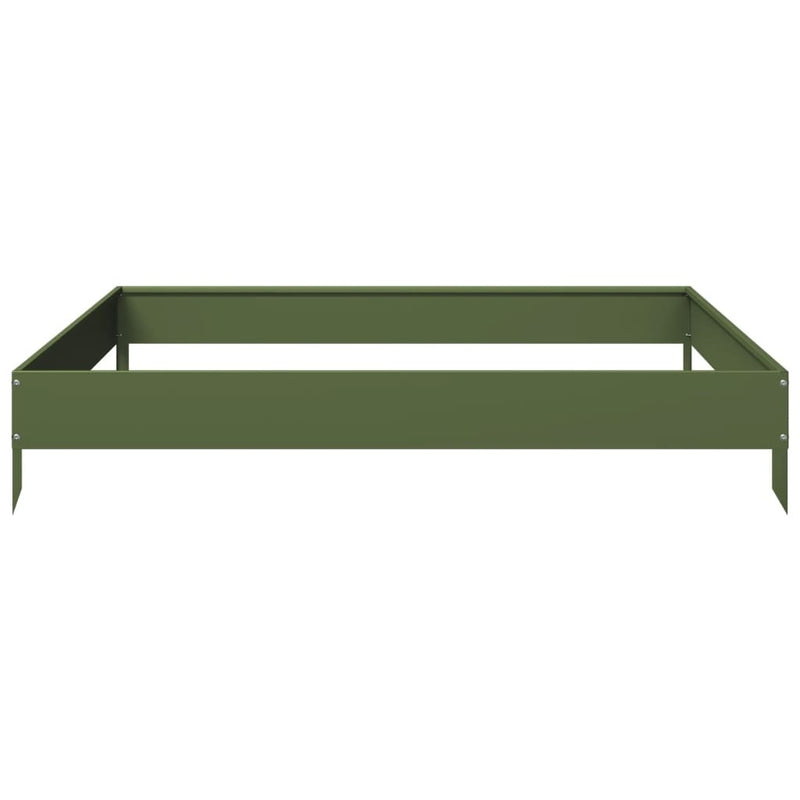 Garden Raised Bed Olive green 100x100x18.5 cm Steel