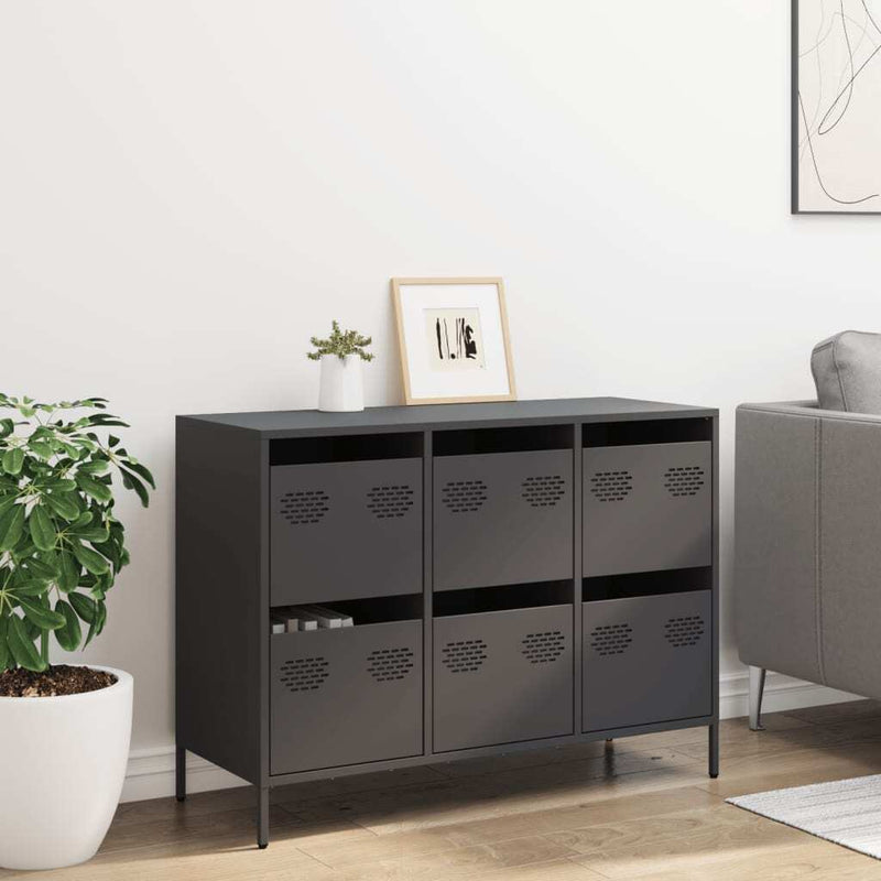 Sideboard?Black 101.5x39x73.5 cm Cold-rolled Steel