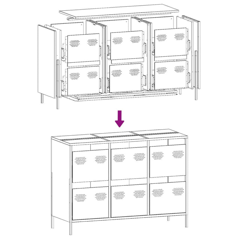 Sideboard?Pink 101.5x39x73.5 cm Cold-rolled Steel