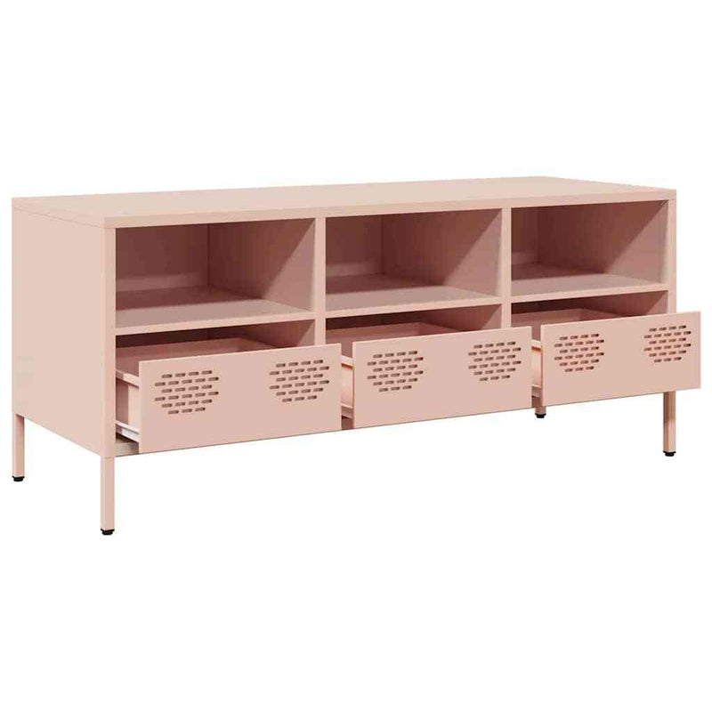 TV Cabinet Pink 101.5x39x43.5 cm Cold-rolled Steel