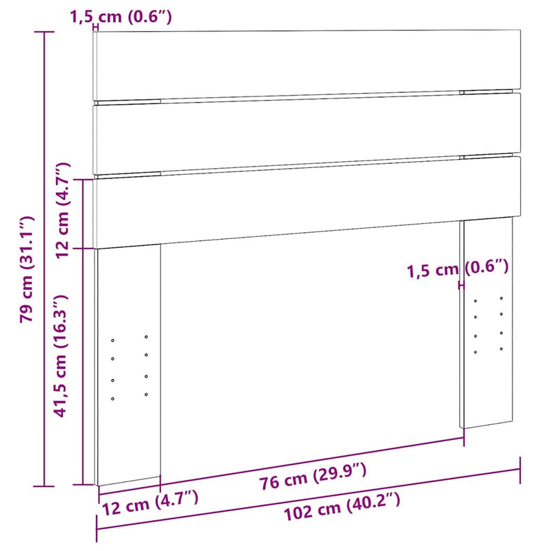 Headboard 100 cm Solid Wood Oak