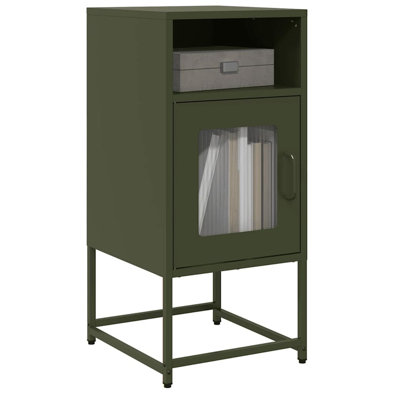 Bedside Cabinet Olive Green 36x39x78 cm Cold-rolled Steel