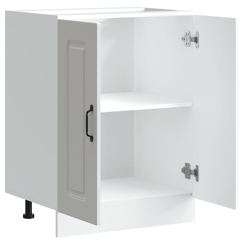 Sink Base Cabinet Kalmar White 60x46x81.5 cm Engineered Wood