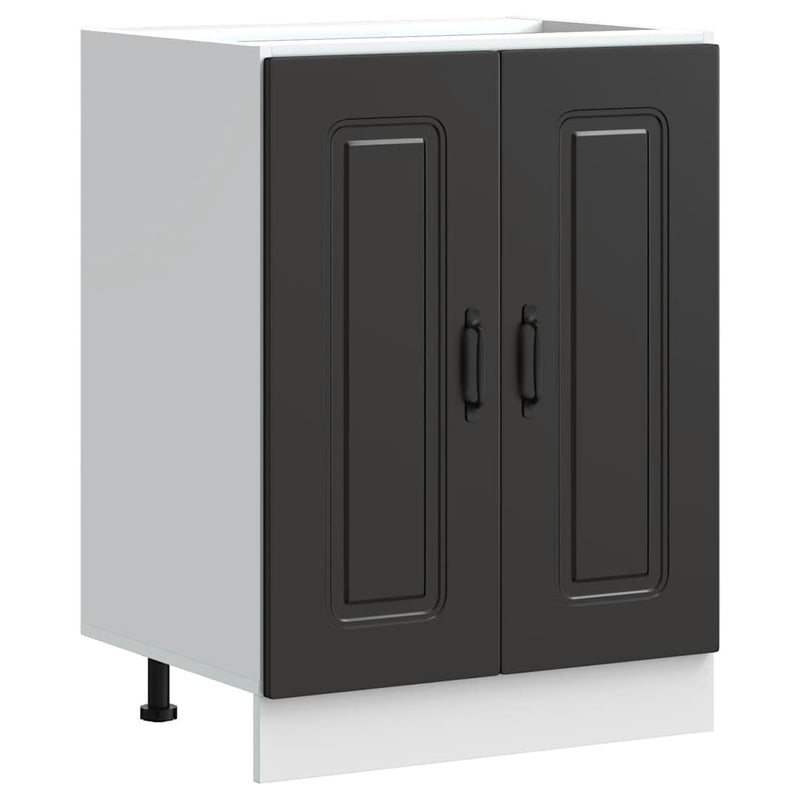 Sink Base Cabinet Kalmar Black 60x46x81.5 cm Engineered Wood