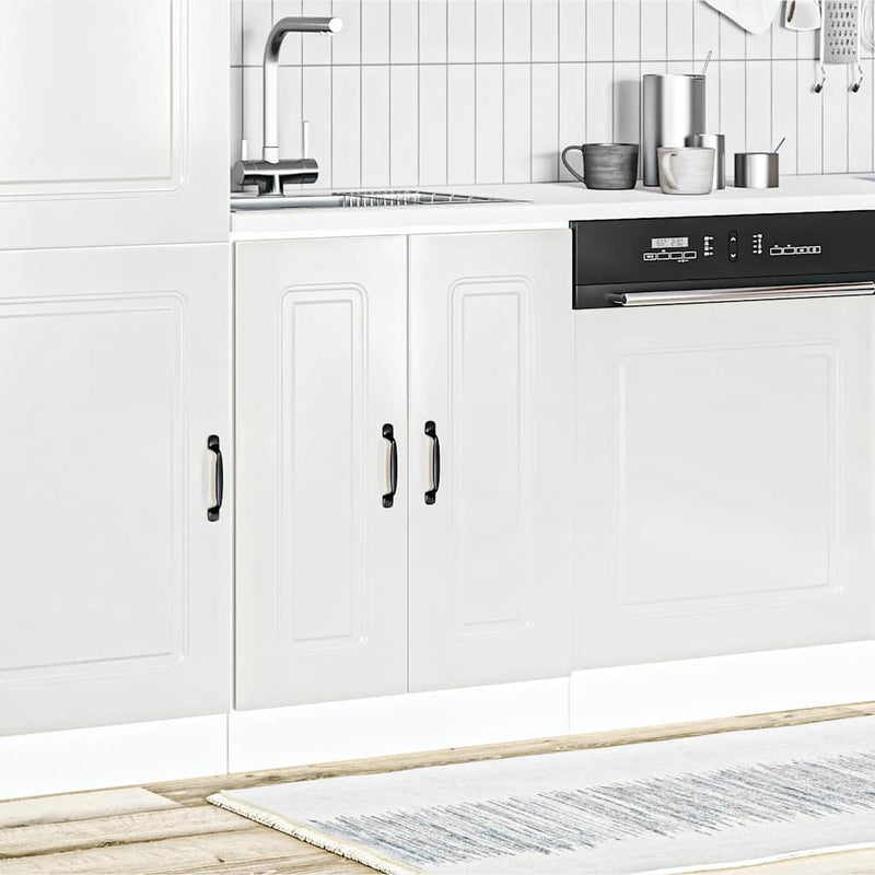 Sink Base Cabinet Kalmar High Gloss White 60x46x81.5 cm Engineered Wood