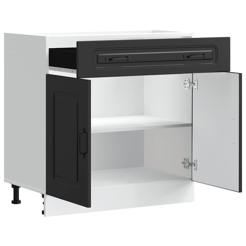 Kitchen Base Cabinet Kalmar Black Engineered Wood