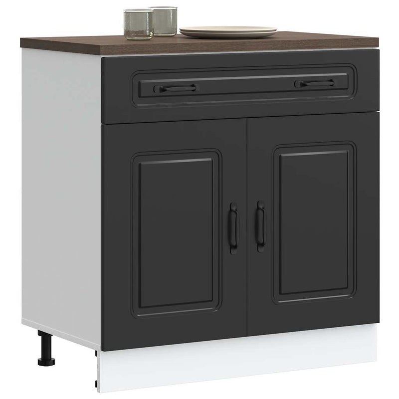 Kitchen Base Cabinet Kalmar Black Engineered Wood