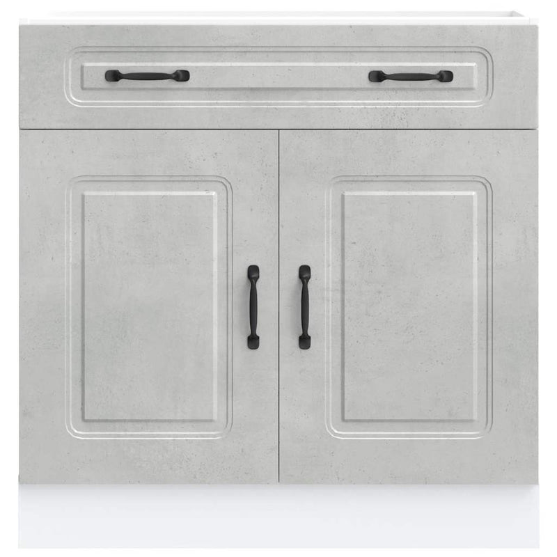 Kitchen Base Cabinet Kalmar Concrete Grey Engineered Wood