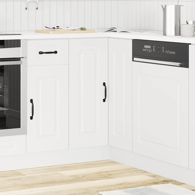 Kitchen Corner Base Cabinet Kalmar White Engineered Wood