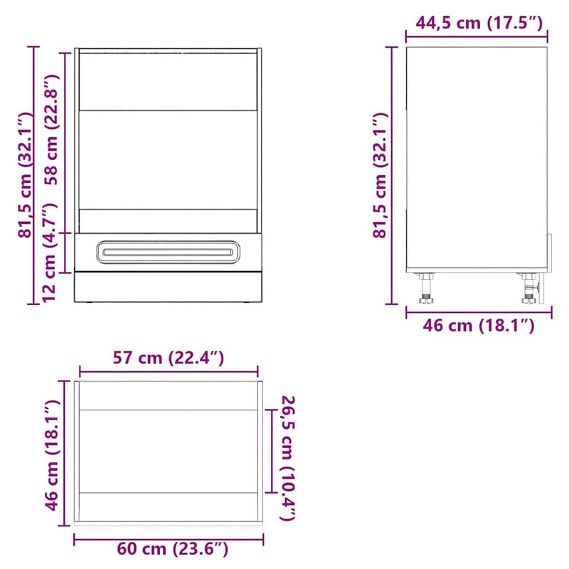 Oven Cabinet Kalmar White Engineered Wood