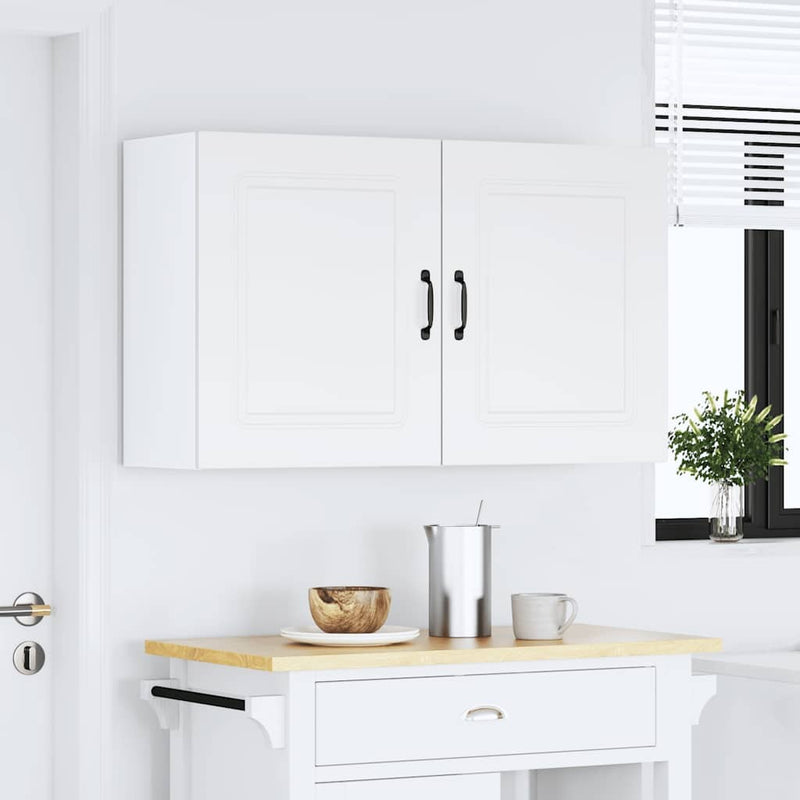 Kitchen Wall Cabinets 2 pcs Kalmar White Engineered Wood