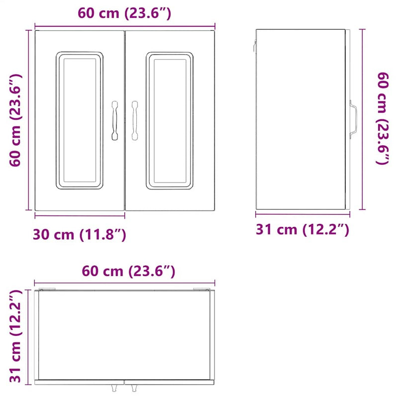 Kitchen Wall Cabinet Kalmar Grey Sonoma Engineered Wood