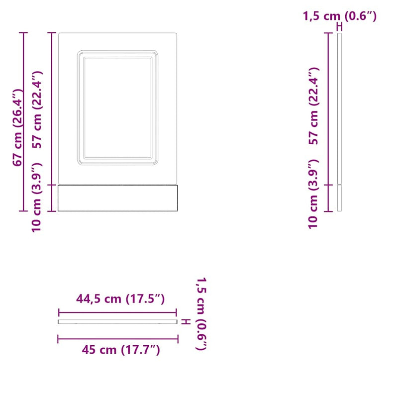 Dishwasher Panel?Kalmar?Sonoma Oak 45x1.5x67 cm Engineered Wood