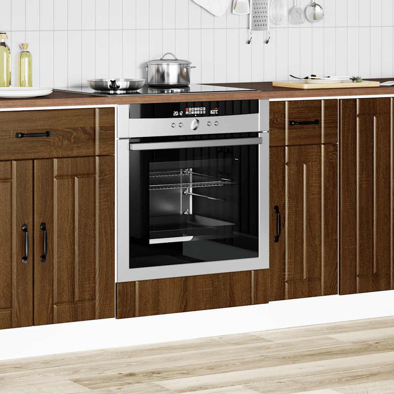 Oven Cabinet Lucca Brown Oak Engineered Wood