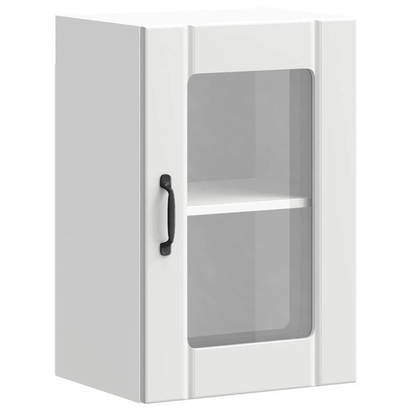 Kitchen Wall Cabinet with Glass Door Lucca White