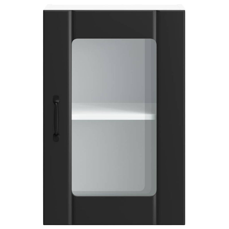 Kitchen Wall Cabinet with Glass Door Lucca Black