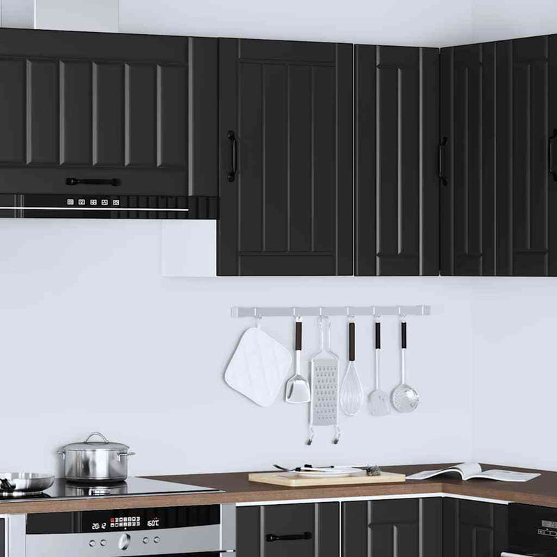 Kitchen Wall Cabinet Lucca Black Engineered Wood