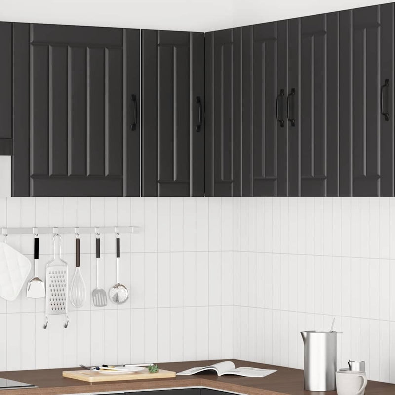 Kitchen Wall Corner Cabinet Lucca Black Engineered Wood