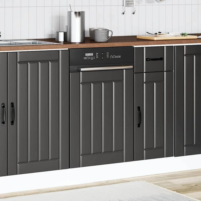 Dishwasher Panel Lucca Black Engineered Wood