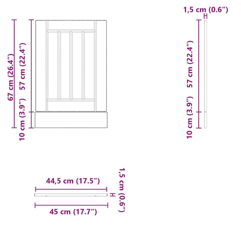 Dishwasher Panel Lucca Smoked Oak Engineered Wood