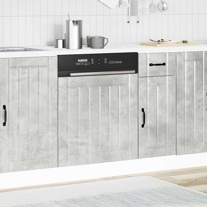 Dishwasher Panel Lucca Concrete Grey Engineered Wood