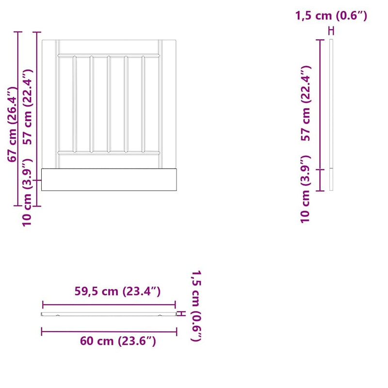 Dishwasher Panel Lucca Old Wood Engineered Wood