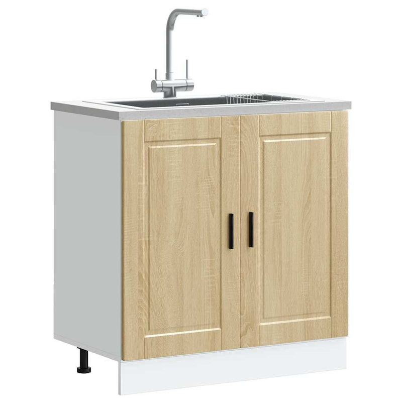 Sink Base Cabinet?"Porto" Sonoma Oak 80x46x81.5 cm?Engineered Wood