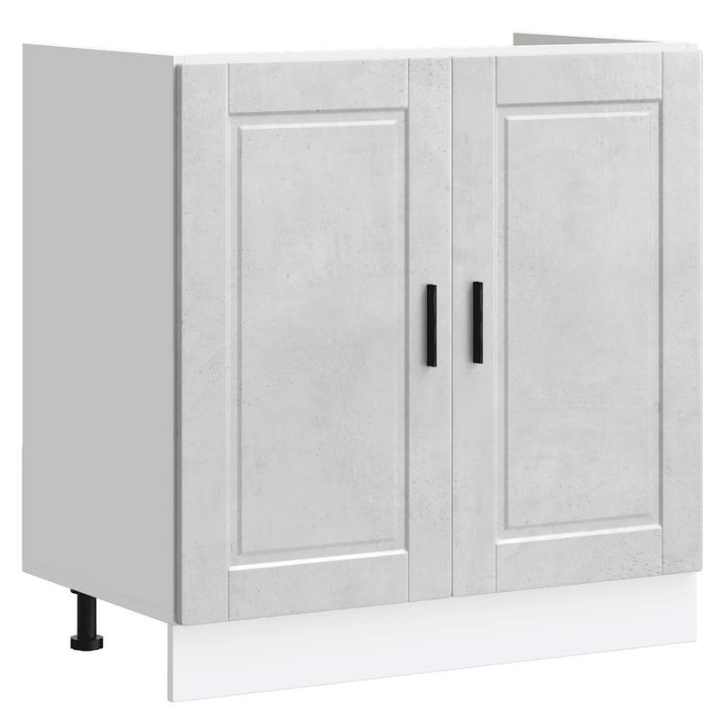 Sink Base Cabinet?"Porto" Concrete Grey 80x46x81.5 cm?Engineered Wood