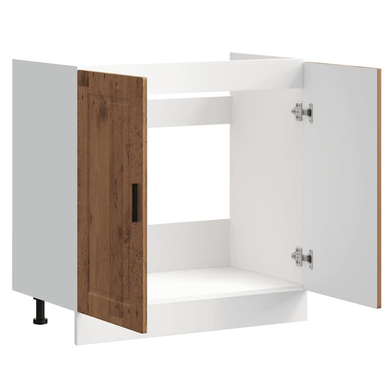 Sink Base Cabinet?"Porto" Old Wood 80x46x81.5 cm?Engineered Wood