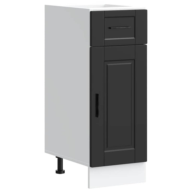 Kitchen Base Cabinet?Porto Black Engineered Wood