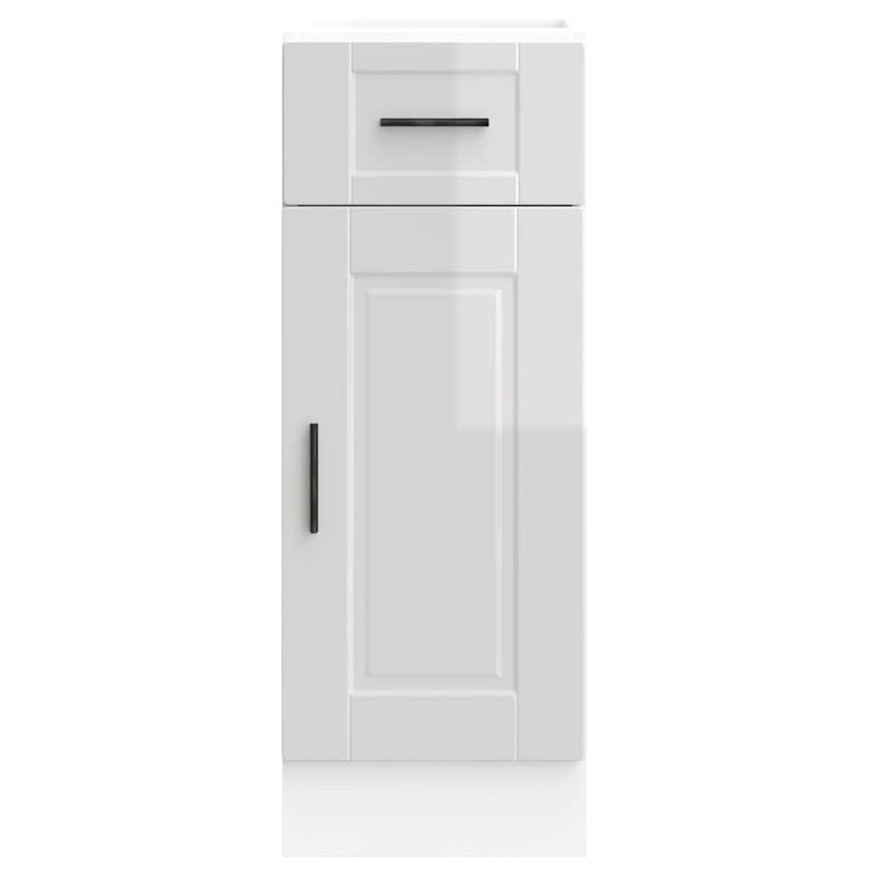 Kitchen Base Cabinet?Porto High Gloss White Engineered Wood