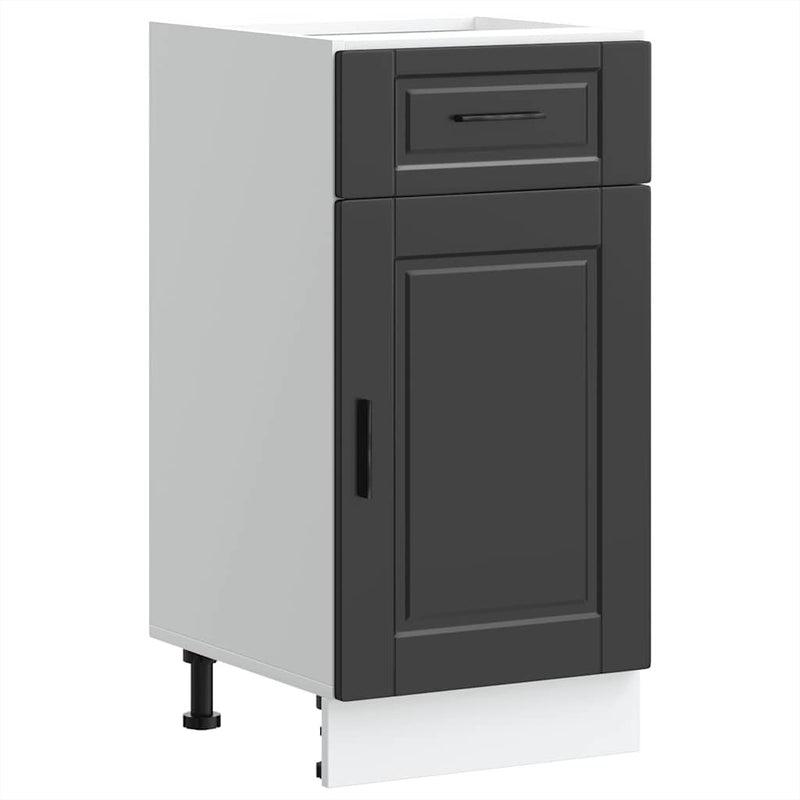 Kitchen Base Cabinet?Porto Black Engineered Wood