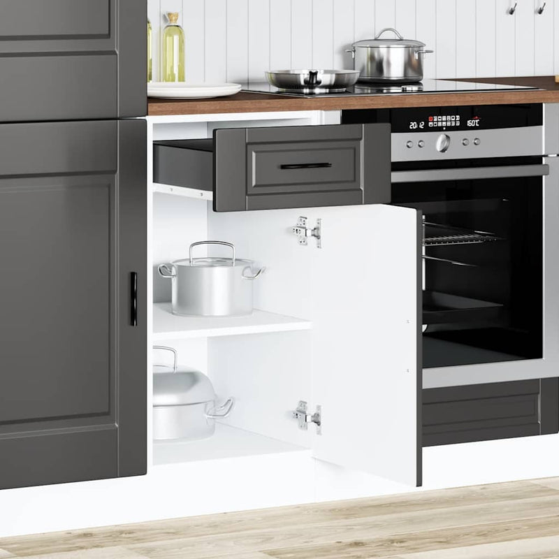 Kitchen Base Cabinet?Porto Black Engineered Wood