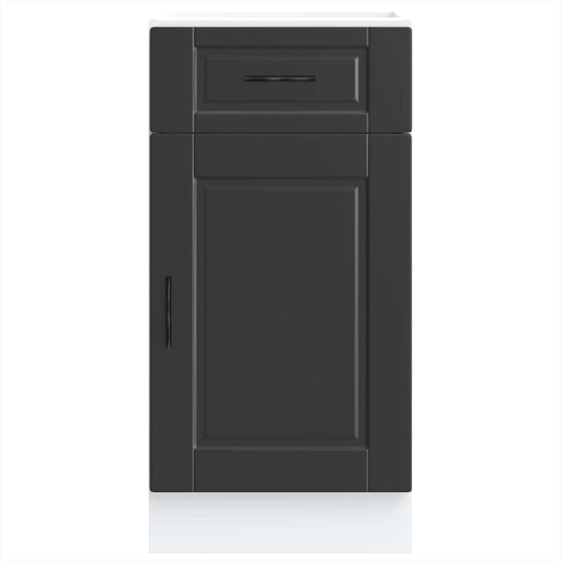 Kitchen Base Cabinet?Porto Black Engineered Wood