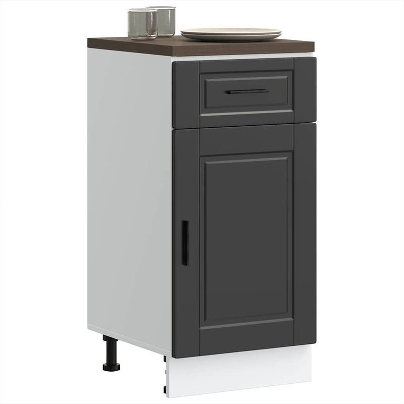 Kitchen Base Cabinet?Porto Black Engineered Wood