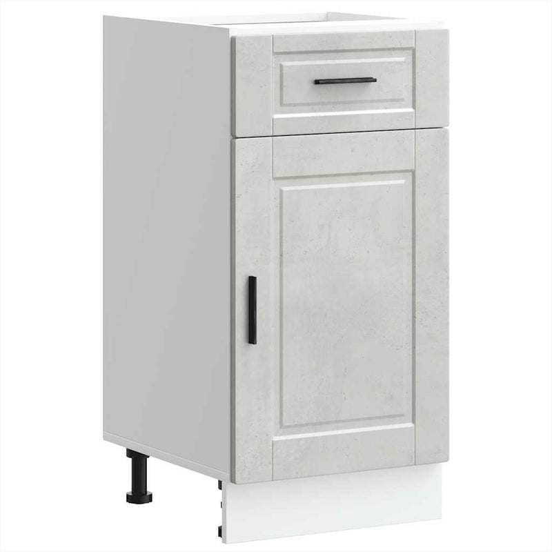 Kitchen Base Cabinet?Porto Concrete Grey Engineered Wood