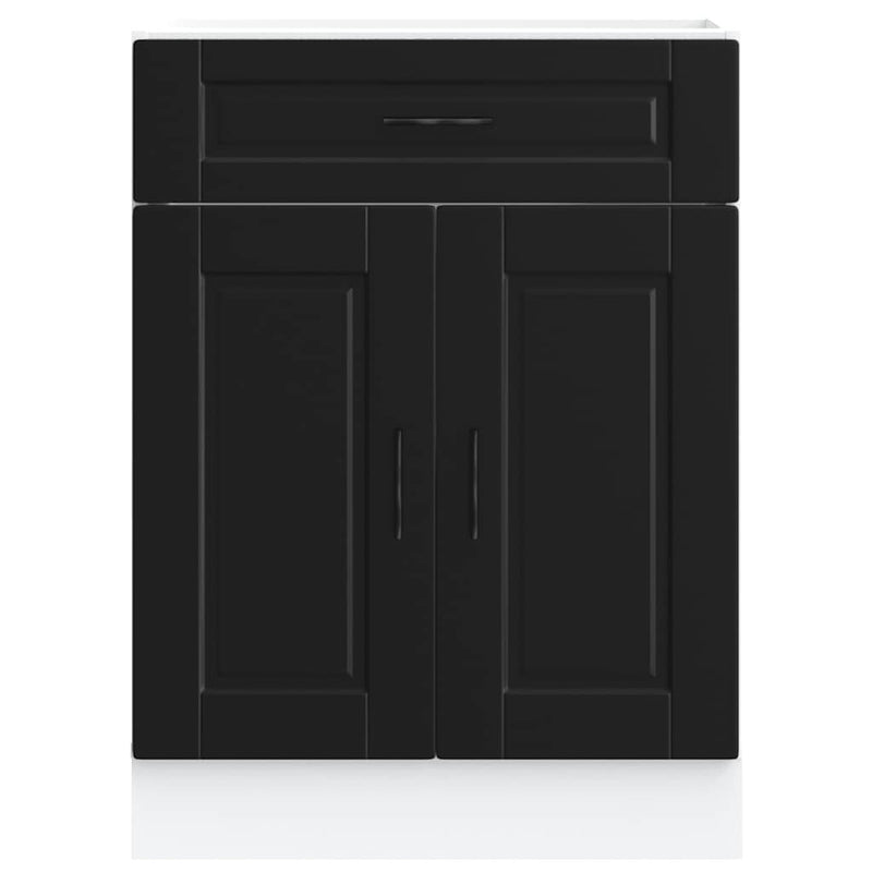 Kitchen Base Cabinet?Porto Black Engineered Wood