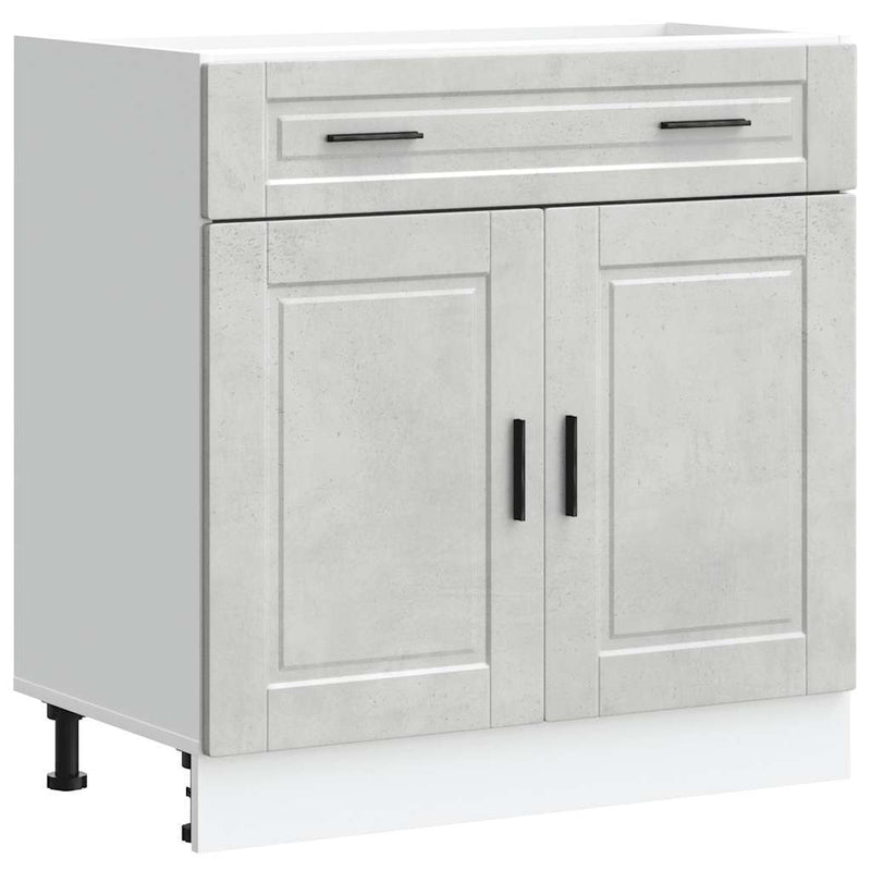 Kitchen Base Cabinet?Porto Concrete Grey Engineered Wood