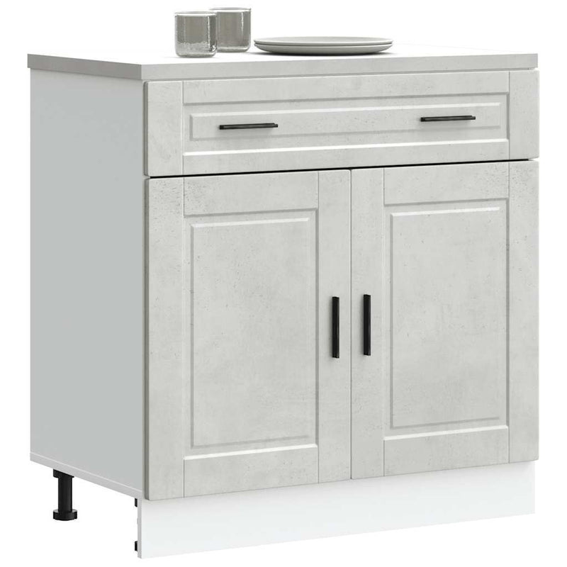 Kitchen Base Cabinet?Porto Concrete Grey Engineered Wood